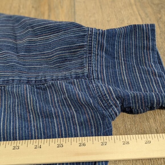 Madewell Blue Striped Blouse - Picture 7 of 9